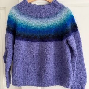 Rose Carmine Cozy Lavender Turtleneck Sweater